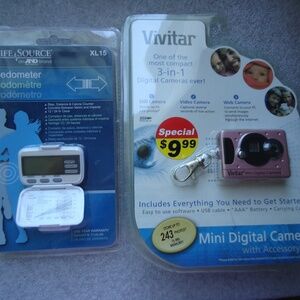 Vivitar Mini Digital Camera with Accessary Kit  & Pedometer Set 2pcs Unopened